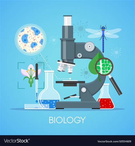 Biology science education concept poster Vector Image