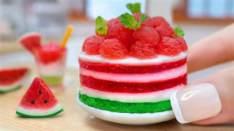 🍉 How To Make Tasty Watermelon Jelly Cake For Summer Hot Day In Miniature Kitchen With Mini