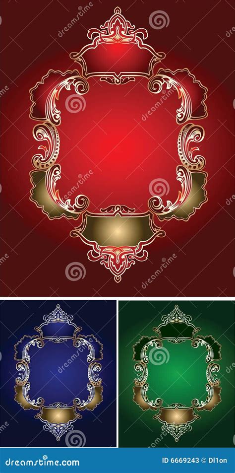 Colored Royal Ornate Frames Stock Vector Illustration Of Heraldic