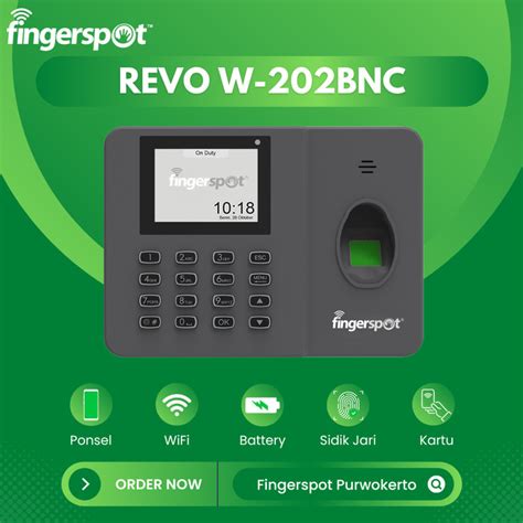 Jual Mesin Absensi Fingerspot Revo W Bnc Wifi Battery Shopee