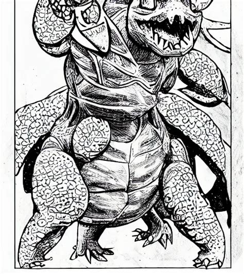 Krea The Pokemon Squirtle As A D D Monster Pen And Ink