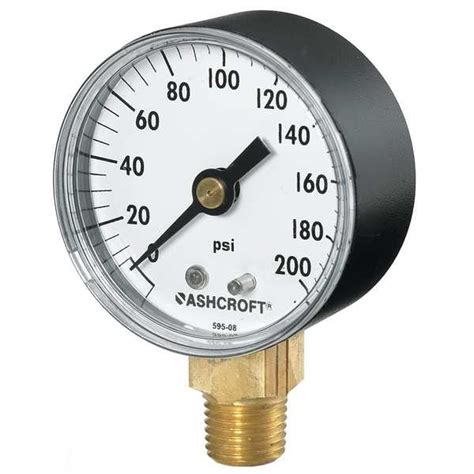 Ashcroft Pressure Gauge To Psi In Mnpt Plastic Black