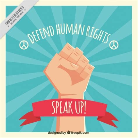 Raised Fist In Defense Of Human Rights Vector Free Download