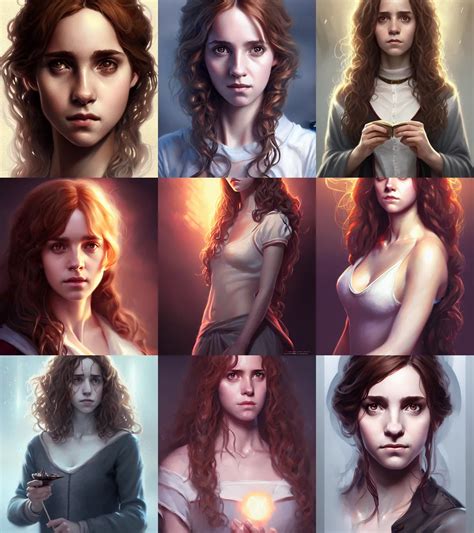 Full Length Portrait Of Hermione Granger By Tom Cross Stable Diffusion