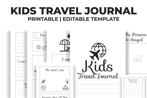 Carnet De Voyage Pour Enfants Vecteur Premium