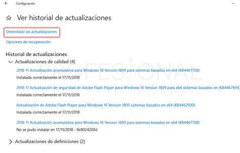 Como Desinstalar Actualizaciones Windows 10 Problemáticas