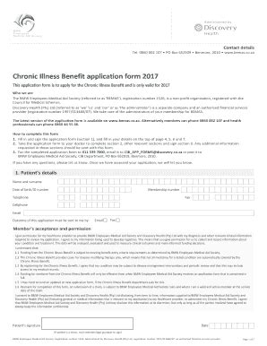 Fillable Online Chronic Illness Benefit Application Form Fax Email