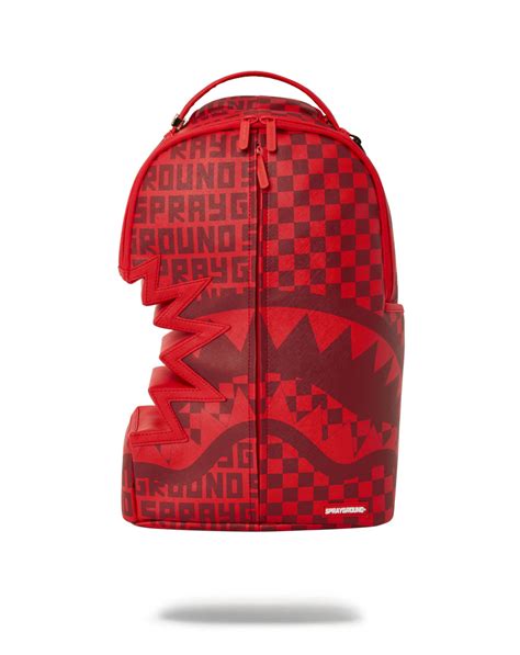 Sprayground Red Infinity Split Shark Bite Backpack