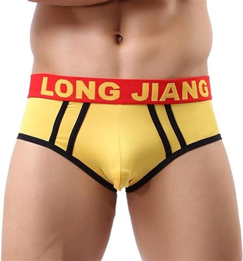 Long Jiang Letters Briefs Leyorie Sexy Mens Hollow