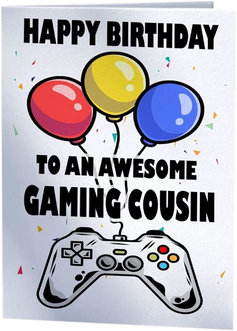 Biglietto Di Auguri Di Compleanno Per Cugini Gamer Amazon It