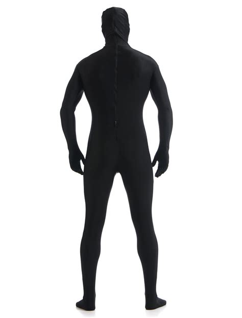 Black Zentai Suit Adults Morph Suit Full Body Lycra Spandex Bodysuit For Men