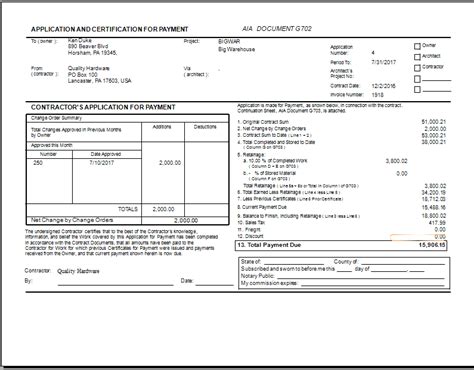 Progress Payment Invoice Template