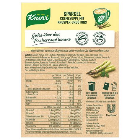 Knorr Cup A Soup Spargel Cremesuppe Mit Knusper Cro Tons X Teller