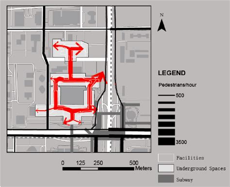 Pedestrian Volumes In The Underground System In Chaoyang Cbd At Noon