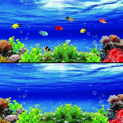 Fish tank background sticker 3d three-dimensional ocean series ...