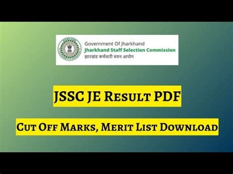 Jssc Je Result Cut Off Marks Merit List Youtube