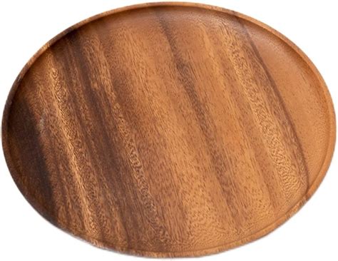 Gcroet Assiette En Bois Rond Acacia Assiette En Bois Cm Assiettes En