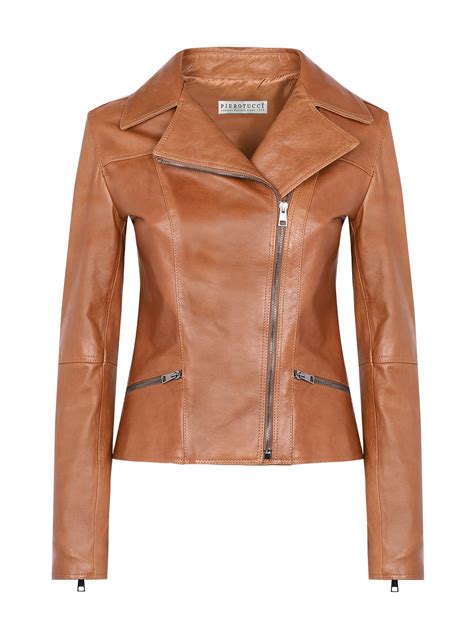 Asymmetrical Zip Jacket Tobacco Pierotucci Pierotucci