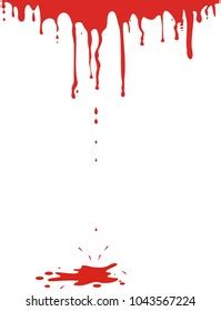 Dripping Blood Isolated On White Stock Vector Royalty Free 1043567224