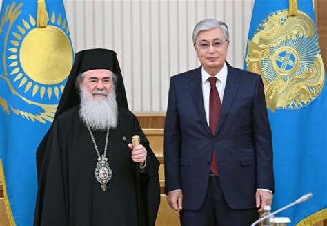 Kassym Jomart Tokayev Held A Meeting With Patriarch Theophilus III Of