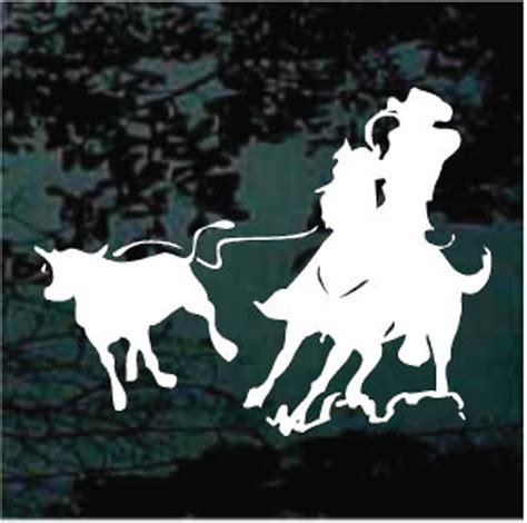 Cowboy Roping Calf Decals & Window Stickers