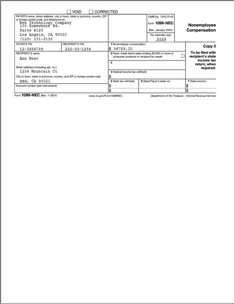 Printable Fillable 1099 Nec