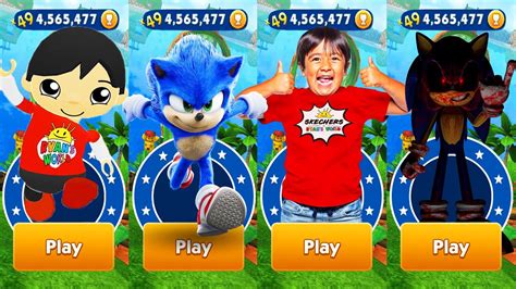 Tag With Ryan Vs Sonic Dash Sonic Exe Vs Red T Shirt Ryan Vs All