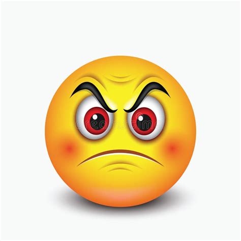 Angry Emoticon Emoji Vector Illustration Stock Vector