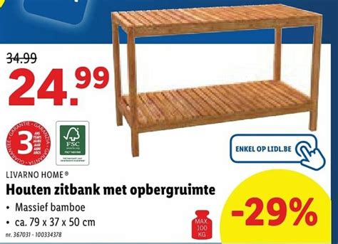 Livarno Home Houten Zitbank Met Opbergruimte X X Cm Promotie