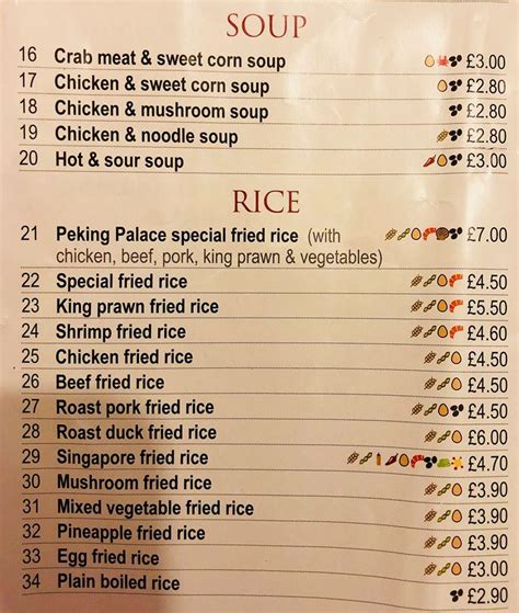 Menu At The Peking Palace Fast Food Swanscombe