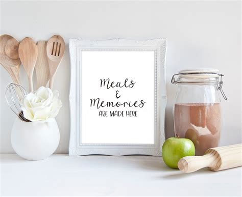 Wall Art Printable Quote Saying Meals And Memories Are Etsy