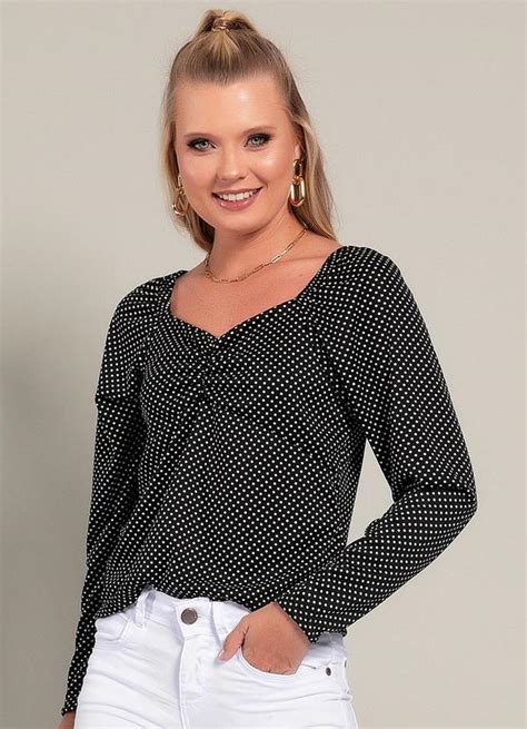 Blusa Po Diferenciado Em Malha Moda Pop