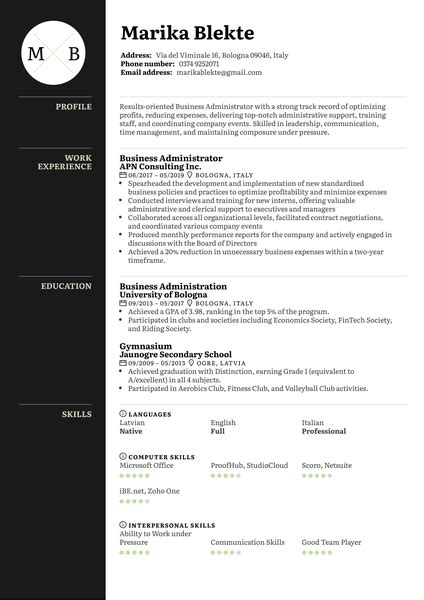 Human Resources Administrator Resume Example Kickresume