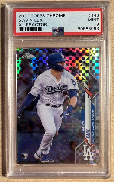 2020 Topps Chrome Gavin Lux X Fractor 148 RC PSA 9 MINT Dodgers