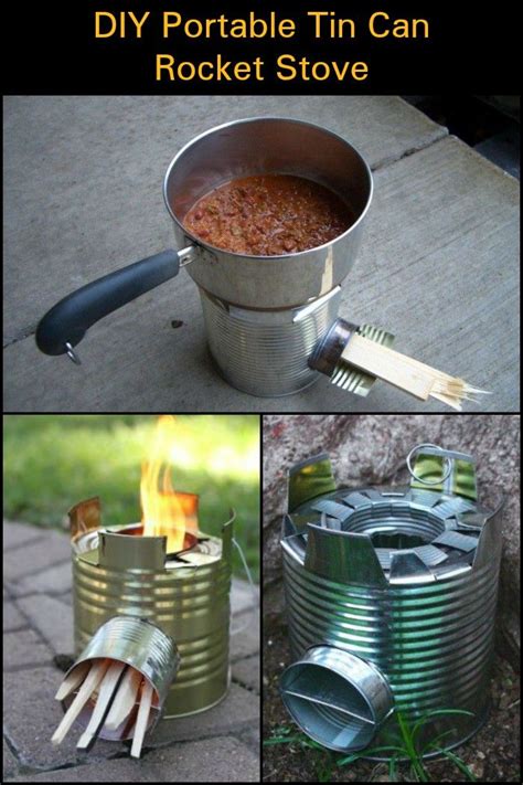 Diy Portable Tin Can Rocket Stove The Owner Builder Network Rocket Stoves Tin Can Camping