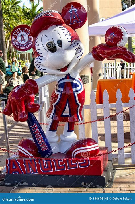 Statue Of Mickey Mouse In Angels Baseball Uniform Editorial Photo | CartoonDealer.com #184676145