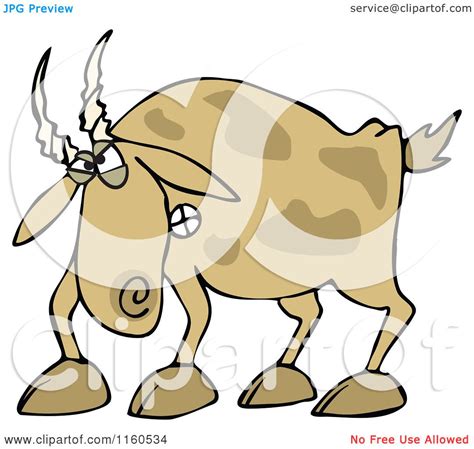 Cartoon Of An Angry Brown Goat Royalty Free Vector Clipart By Djart 1160534