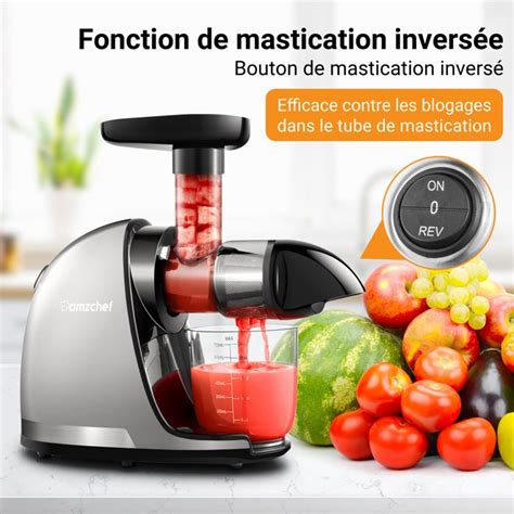 Amzchef Gris Extracteur De Jus De Fruits Et L Gumes Presses