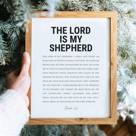 Psalm The Lord Is My Shepherd Christian Wall Art Print Bible Verse