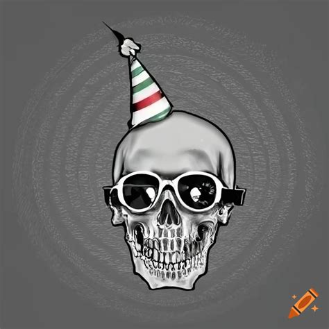 Cool Skull Avatar With Sunglasses And Birthday Hat On Craiyon