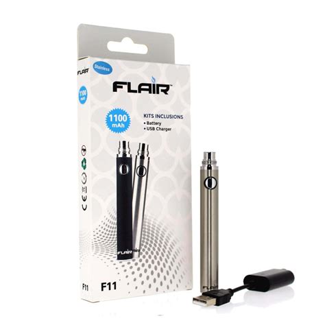 Flair Battery F1100 1100 Mah Stainless Steel VapeShire