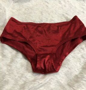 Vintage Delicates SHINY Red Wet Look SATIN Bikini PANTIES SIze L