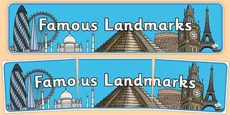 Famous Landmarks Banner World Wide Places Lehrer Gemacht