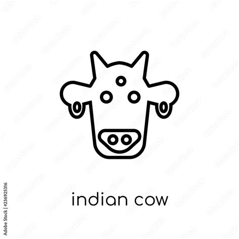 indian Cow icon. Trendy modern flat linear vector indian Cow icon on ...