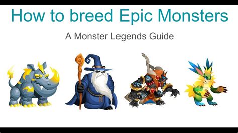 Monster Legends How To Breed Epic Monsters Youtube