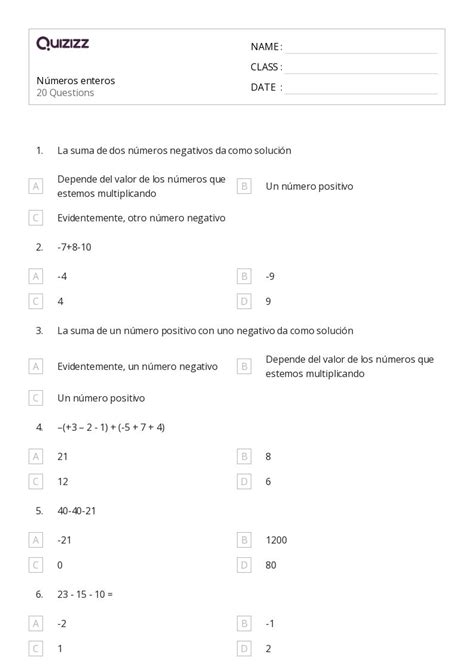 50 Hechos De Multiplicación Hojas De Trabajo Para Grado 7 En Quizizz