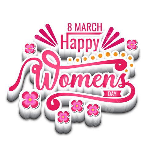 Happy Womens Day Typography With 8 March Illustration Vector 8 March