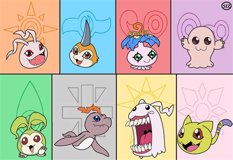 In Training Digimon And Their Crests By Spyrogirl On Deviantart