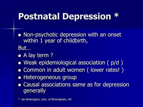 Ppt Postnatal Depression Powerpoint Presentation Free Download Id