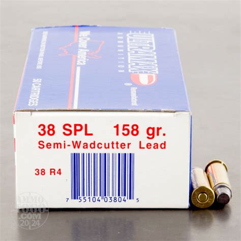 38 Special Ammo 50 Rounds Of 158 Grain Lead Semi Wadcutter LSWC By